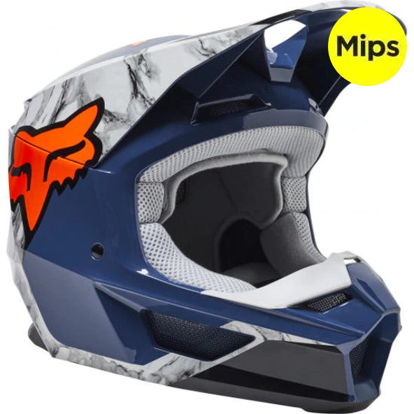 FOX Casco Moto V1 Karrera Azul/Gris - Rideshop