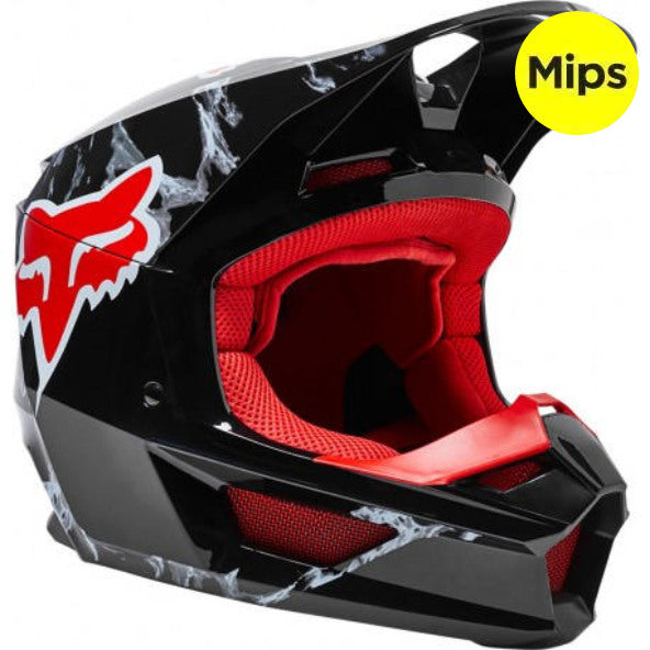 FOX Casco Moto V1 Karrera Ece Negro/Rojo - Rideshop