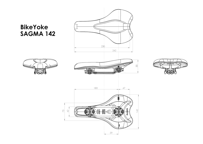 Bikeyoke Sillín Sagma 142Mm Negro - Rideshop