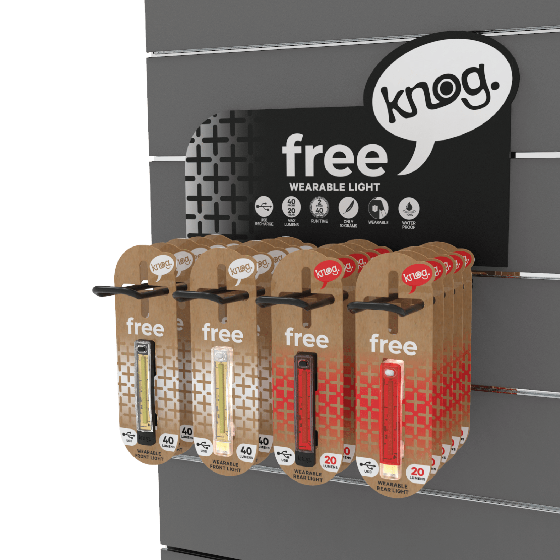 Luces Para Bicicleta Plus Free Wall Display 20 Piezas Knog - Rideshop