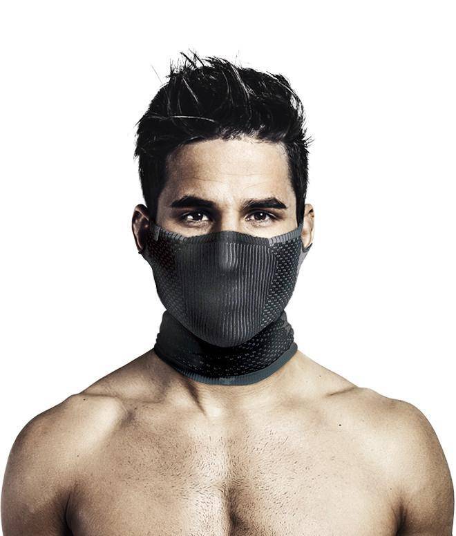 Máscara Deportiva Filtrante Lavable Con Cuello F5  Negro/Gris - Rideshop