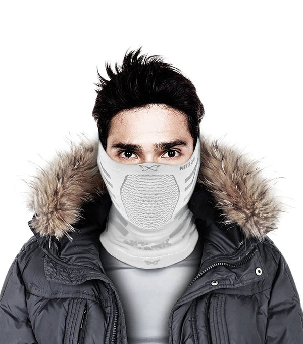 Máscara Deportiva Protección Para El Frio, Reversible X9 - Blanco/Gris-Rideshop