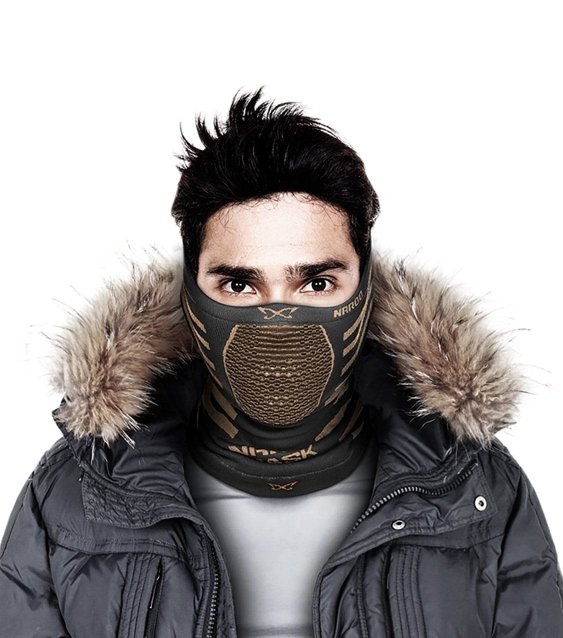 Máscara Deportiva Protección Para El Frió, Reversible X9 - Negro/Naranjo - Rideshop