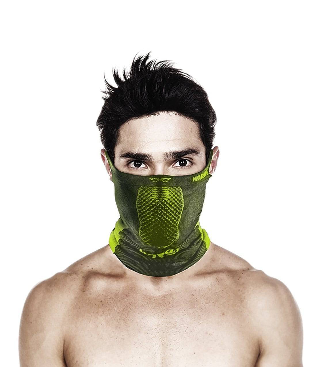 Máscara Deportiva Reversible Con Cuello X5 - Gris/Verde - Rideshop