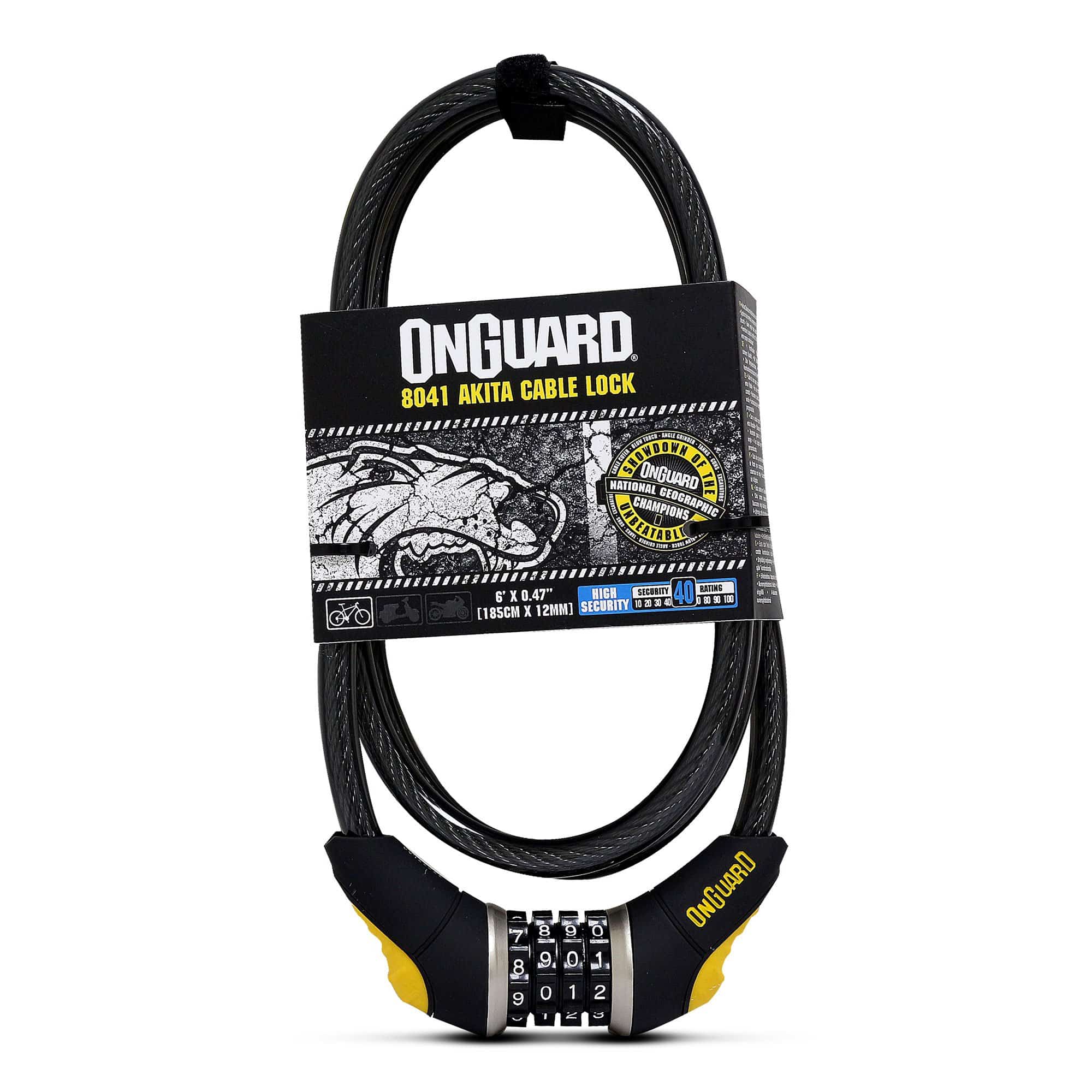 ON GUARD- CANDADO ESPIRAL C/CLAVE AKITA 185CMS X 12M - Rideshop