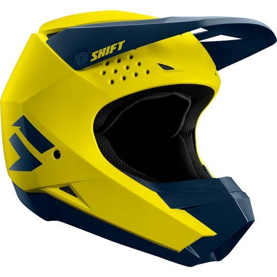 Casco Moto White Amarillo Azul Shift - Rideshop