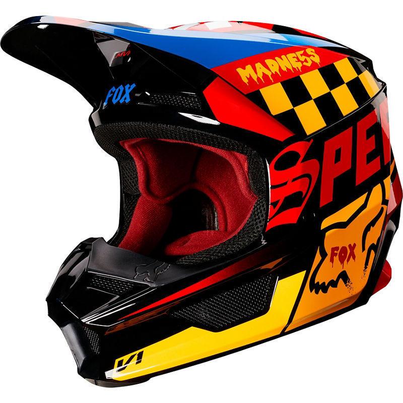 Visera Moto Niño V1 Czar Negro/Amarillo Fox Racing - Rideshop