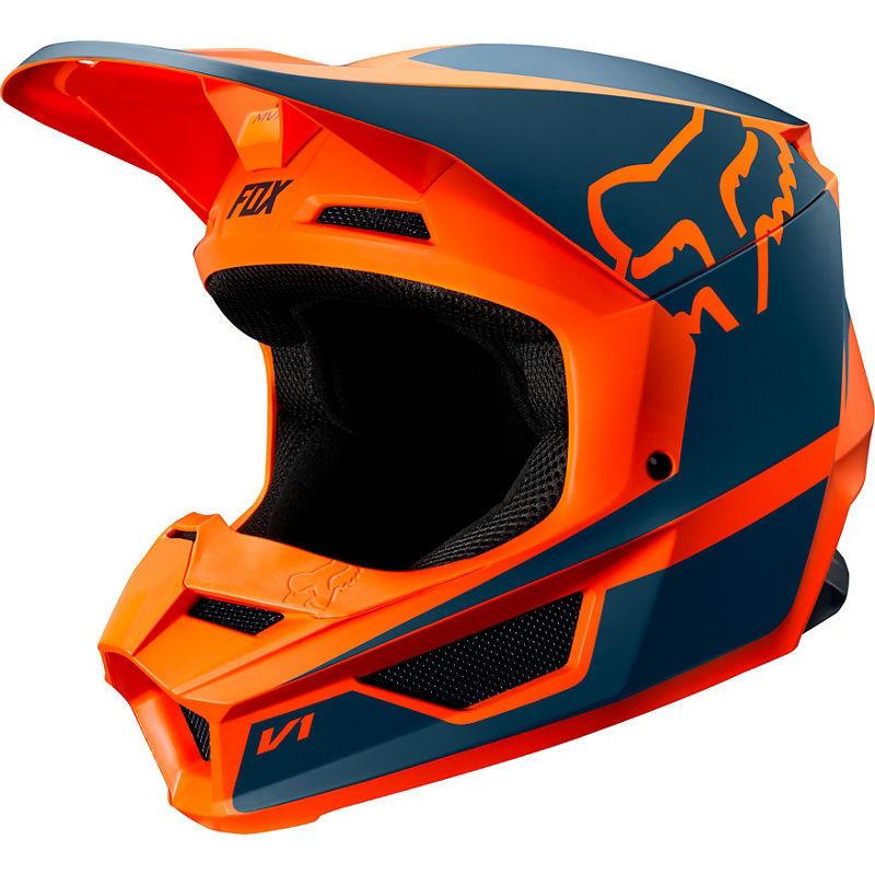 Visera Moto Niño V1 Przm Naranjo Fox Racing- - Rideshop