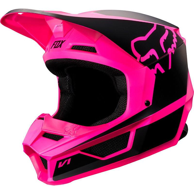 Visera Moto Niño V1 Przm Negro/Rosado Fox Racing- - Rideshop