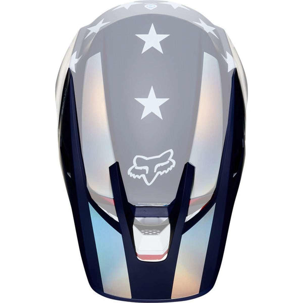 Visera Moto V3 Prey Blanco/Rojo/Azul Fox Racing. - Rideshop