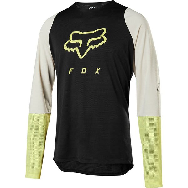 Polera Bicicleta Defend Ls Fox Racinghead Negro/Amarillo Fox Racing - Rideshop