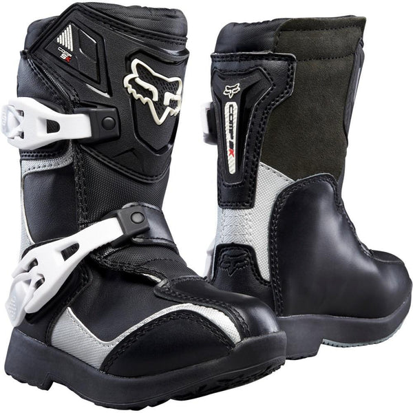 Botas Moto Infantil Comp 5K Negro Plata Fox Racing - Rideshop