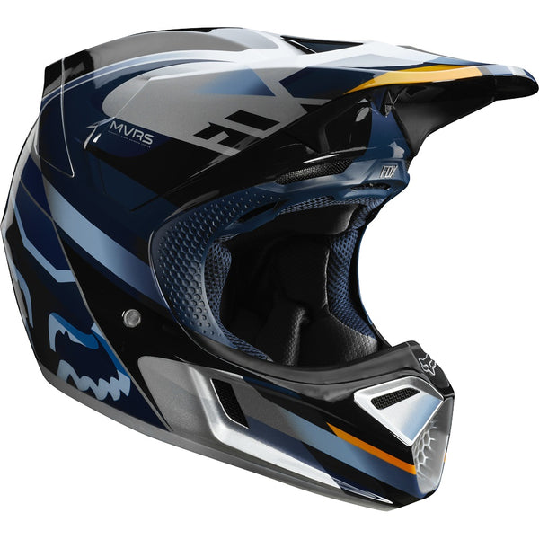 Casco Moto V3 Motif Azul Plata Fox Racing - Rideshop