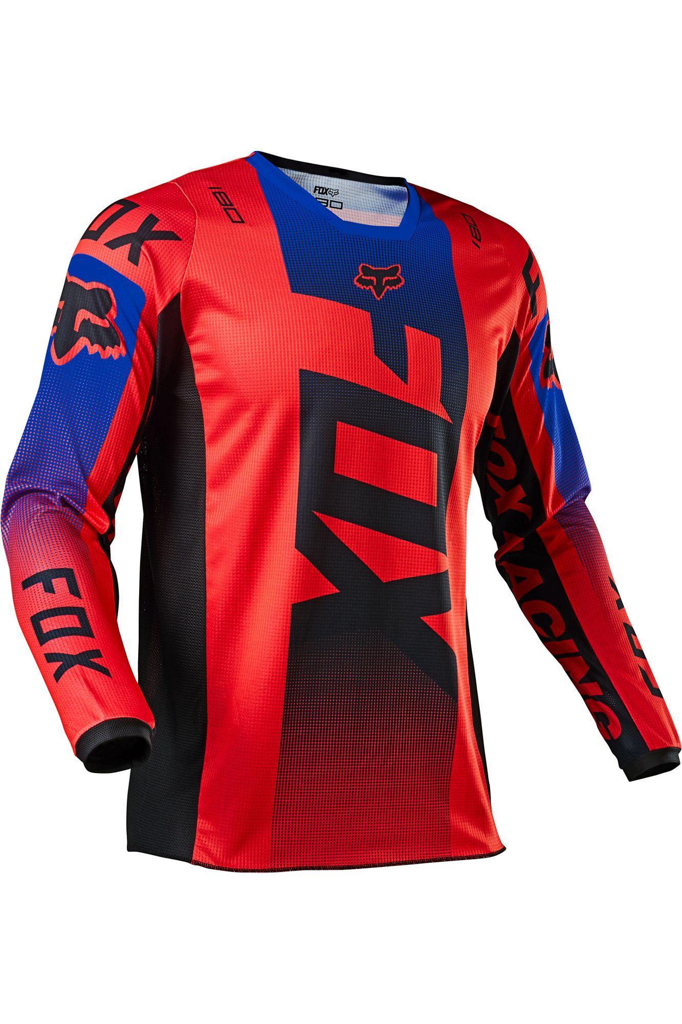 Polera Moto 180 Oktiv Rojo Fluor Fox Racing - Rideshop