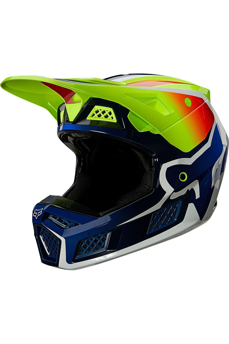 Casco Moto V3 Wired Amarillo Fluor Fox Racing - Rideshop