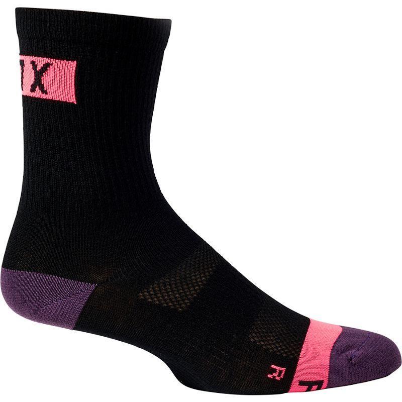 Calcetines Bicicleta Mujer Flexair 6 Negro/Rosado Fox Racing - Rideshop