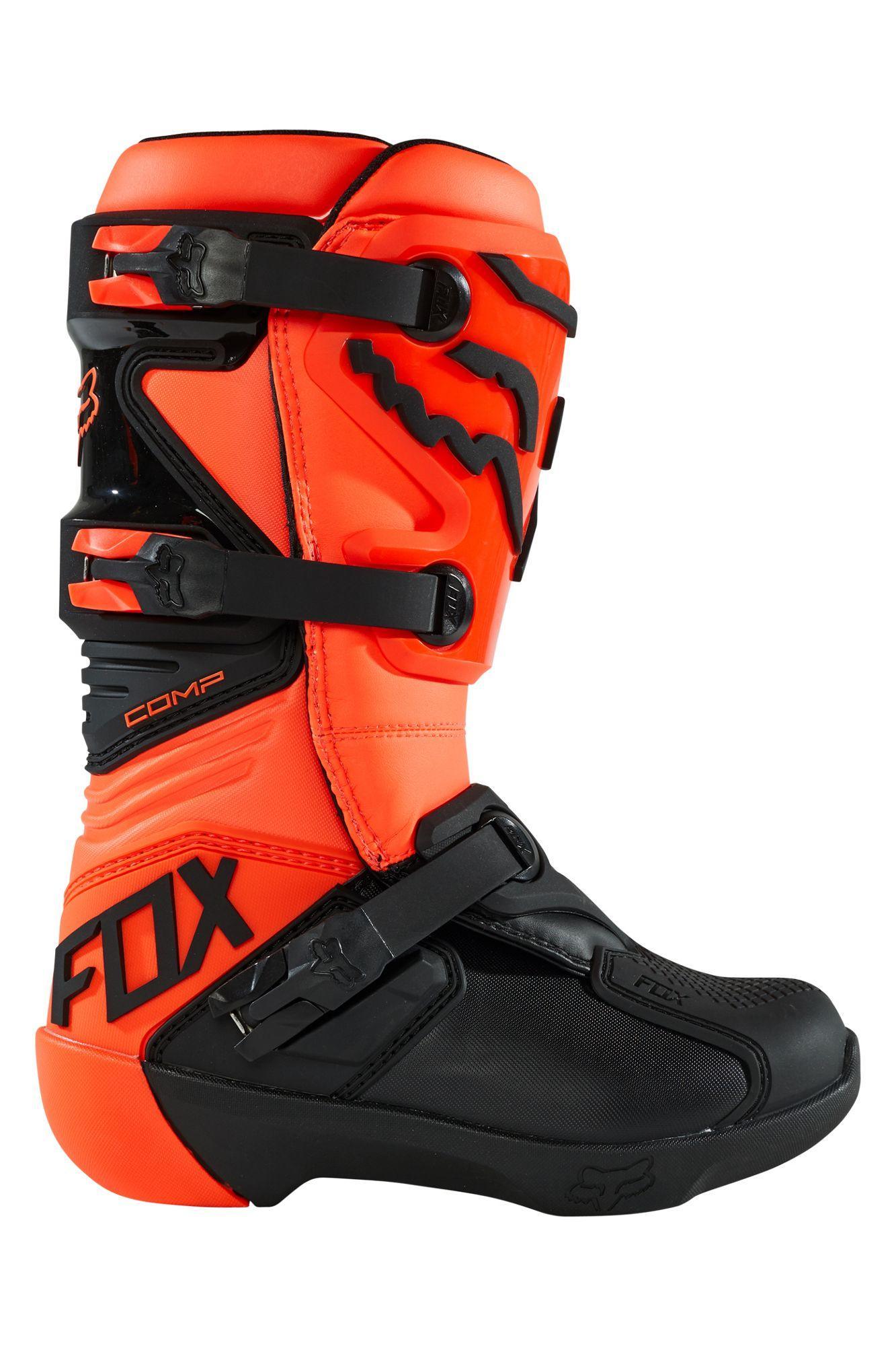 Botas Moto Niño Comp Naranjo Fluor Fox Racing - Rideshop
