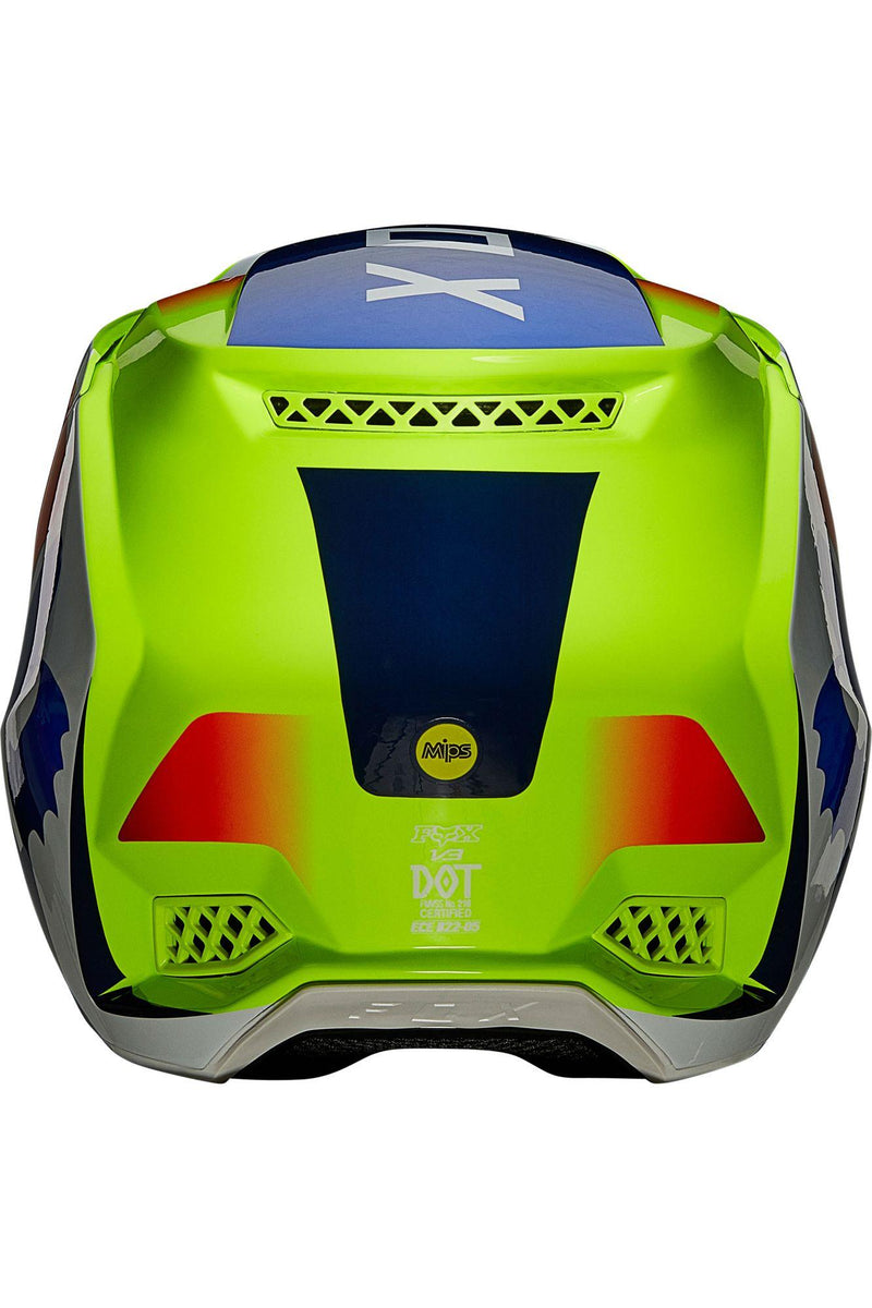 Casco Moto V3 Wired Amarillo Fluor Fox Racing - Rideshop