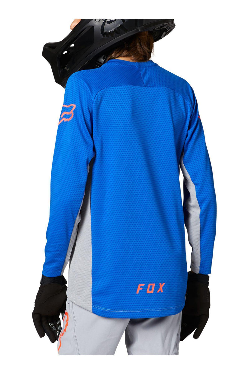 Polera Bicicleta Niño Defend Gris/Azul Fox Racing - Rideshop