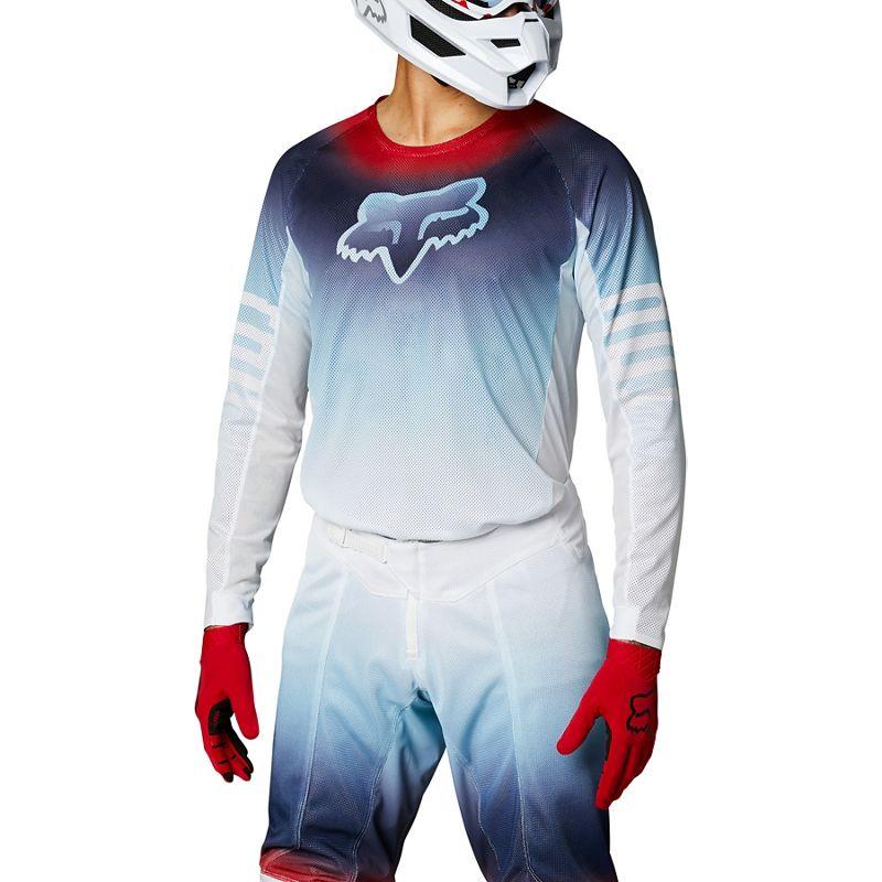 Polera Moto Airline Reepz Blanco/Rojo/Azul Fox Racing - Rideshop