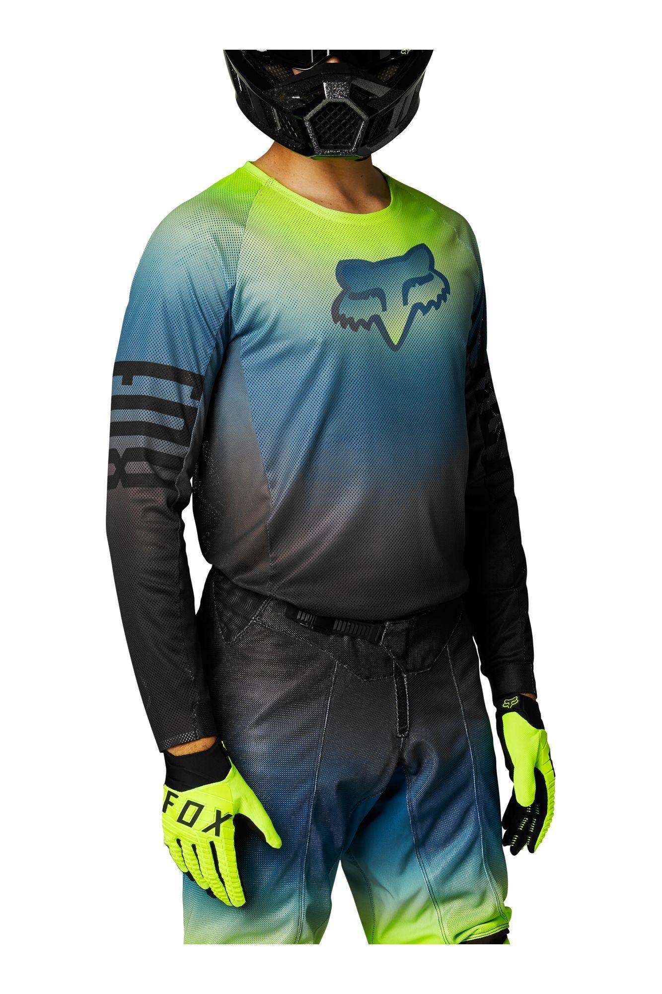 Polera Moto Airline Reepz Negro/Amarillo Fox Racing - Rideshop