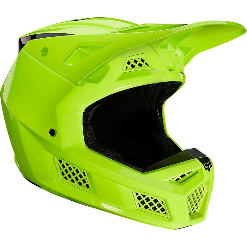 Casco Moto V3 Psycosis Amarillo Fluor Fox Racing - Rideshop