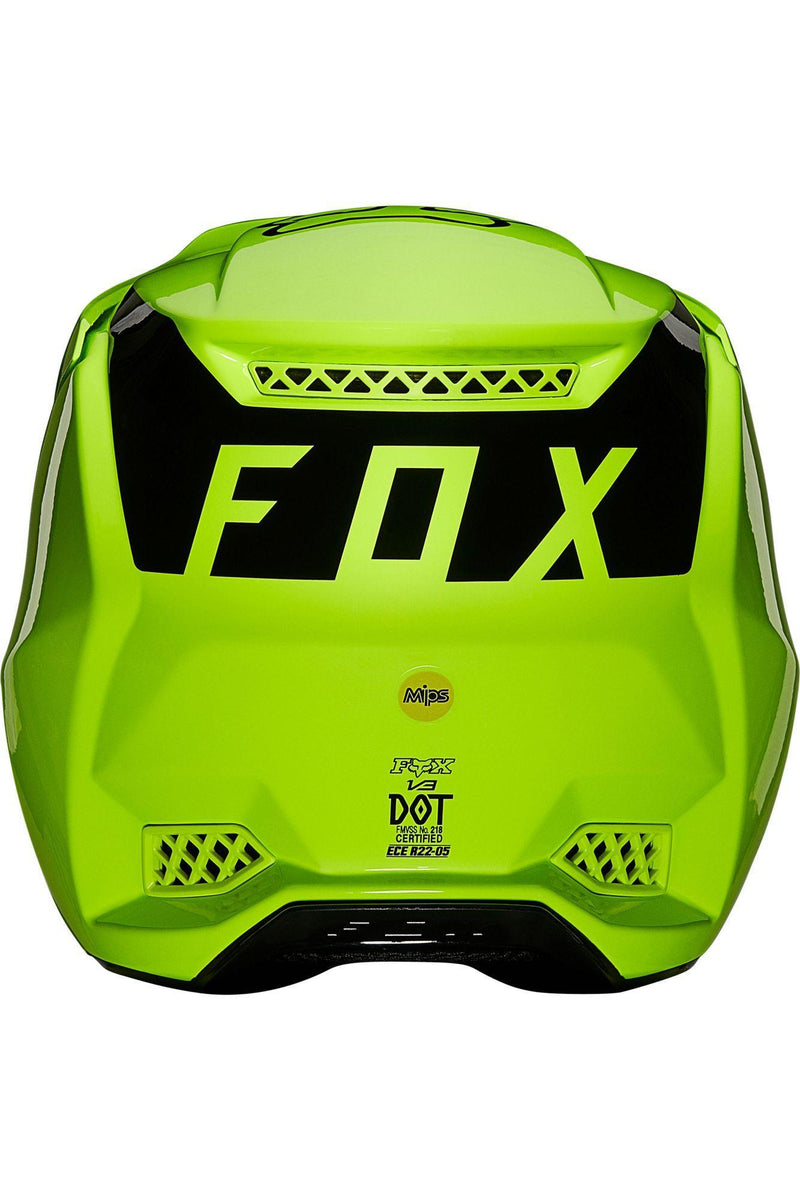 Casco Moto V3 Psycosis Amarillo Fluor Fox Racing - Rideshop