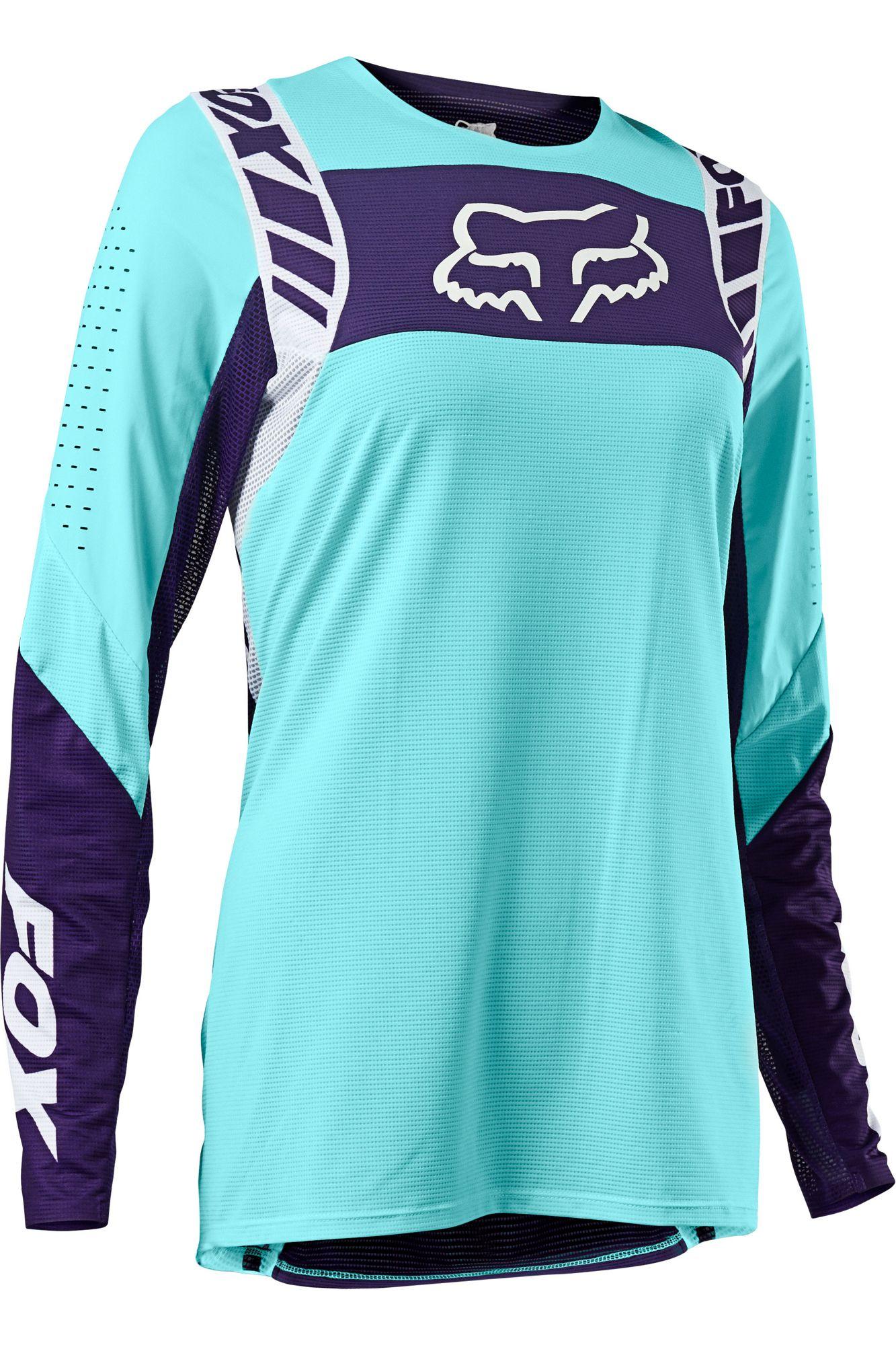 Polera Moto Mujer Flexair Mach One Celeste Fox Racing - Rideshop