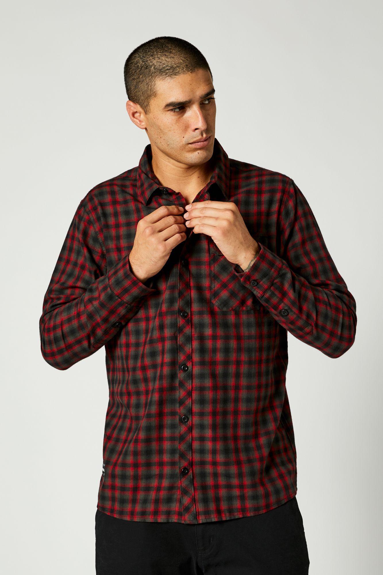 Camisa Lifestyle Reeves Negro/Rojo Fox Racing - Rideshop