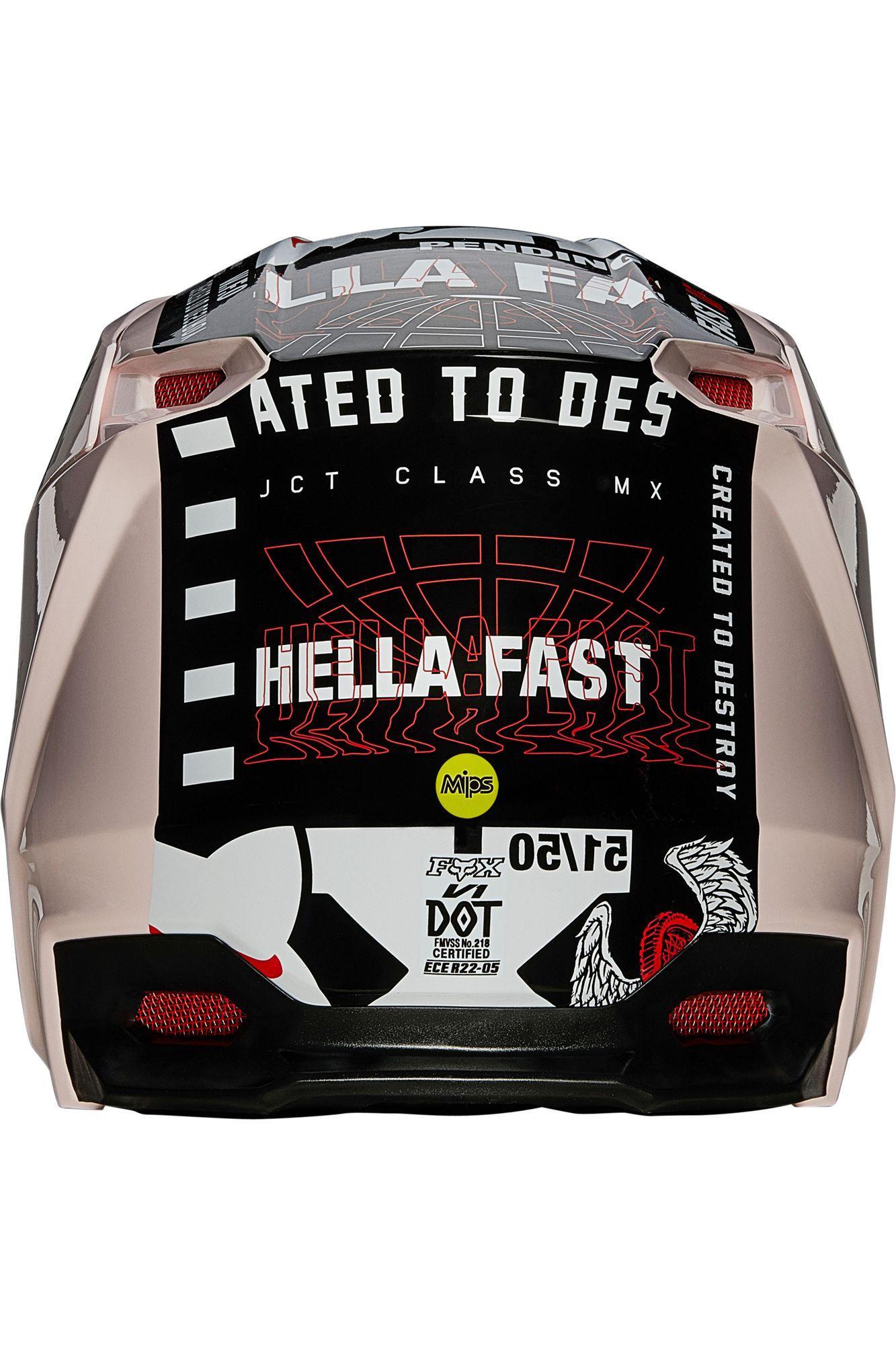 Casco Moto V1 Illmatik Rosado Pálido Fox Racing - Rideshop