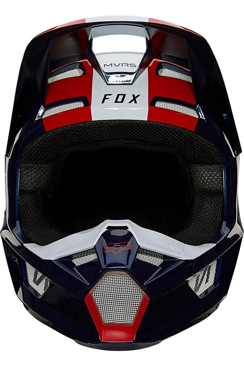 Casco Moto V1 Ultra Blanco/Rojo/Azul Fox Racing - Rideshop