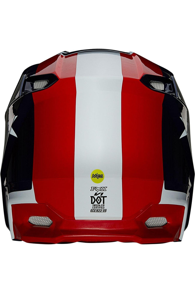 Casco Moto V1 Ultra Blanco/Rojo/Azul Fox Racing - Rideshop