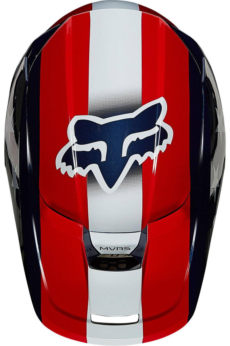 Casco Moto V1 Ultra Blanco/Rojo/Azul Fox Racing - Rideshop