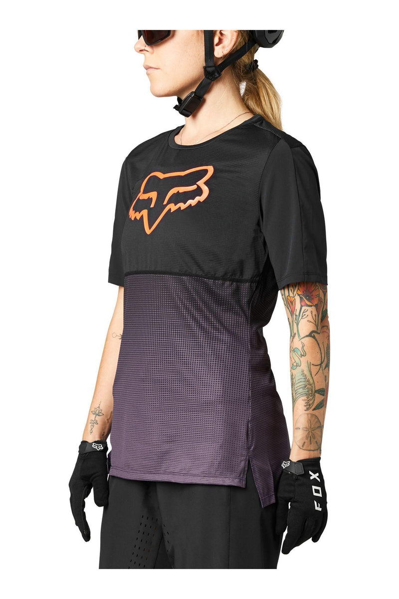 Polera Bicicleta Mujer Flexair Negro/Morado Fox Racing - Rideshop