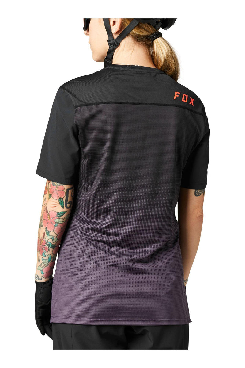 Polera Bicicleta Mujer Flexair Negro/Morado Fox Racing - Rideshop