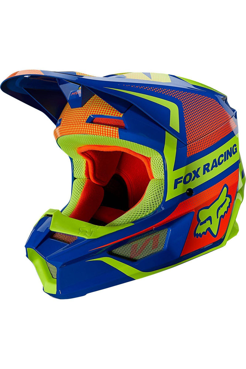 Casco Moto V1 Niño Oktiv Azul Fox Racing - Rideshop