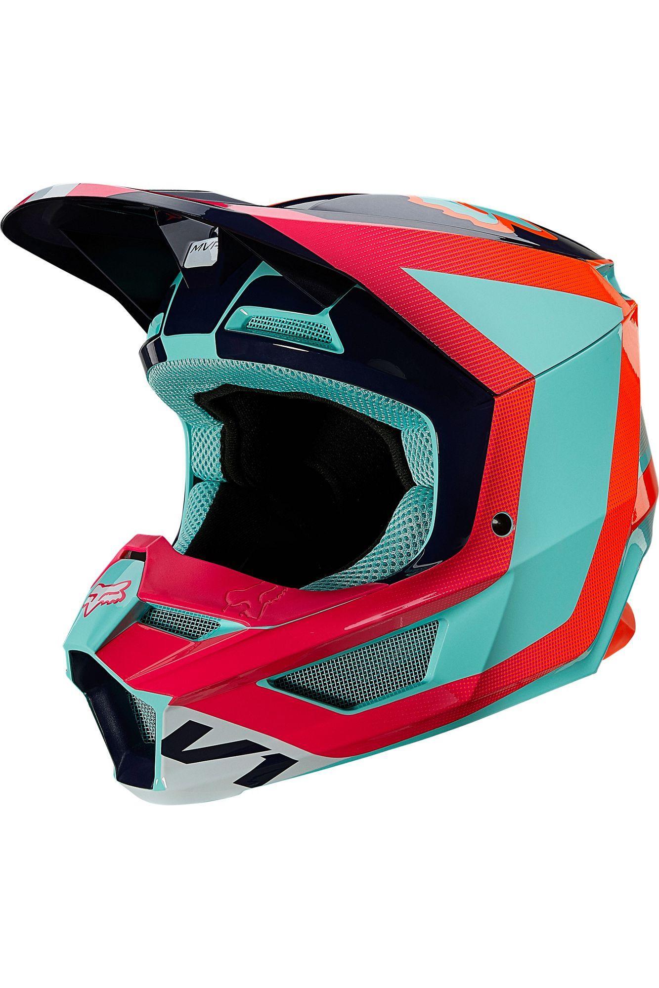 Casco Moto V1 Niño Voke Aqua Fox Racing - Rideshop