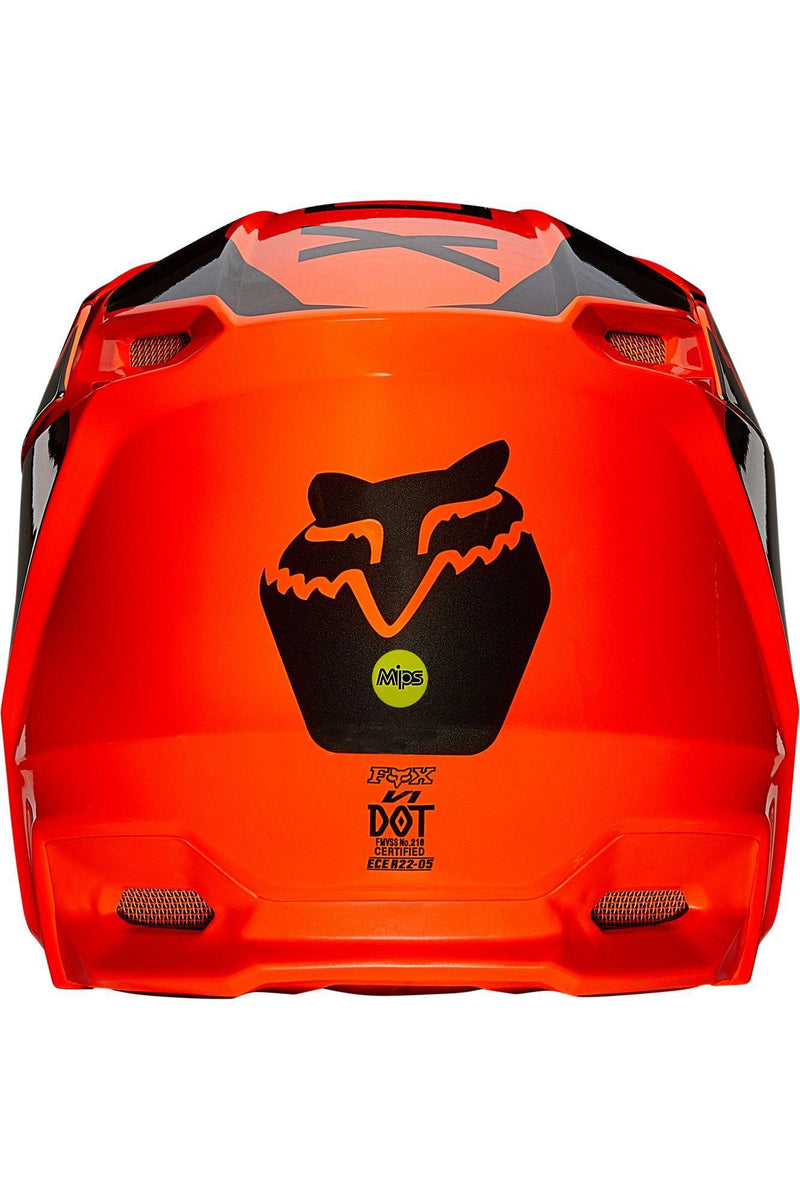 Casco Moto V1 Niño Revn Flo Naranjo Fox Racing - Rideshop