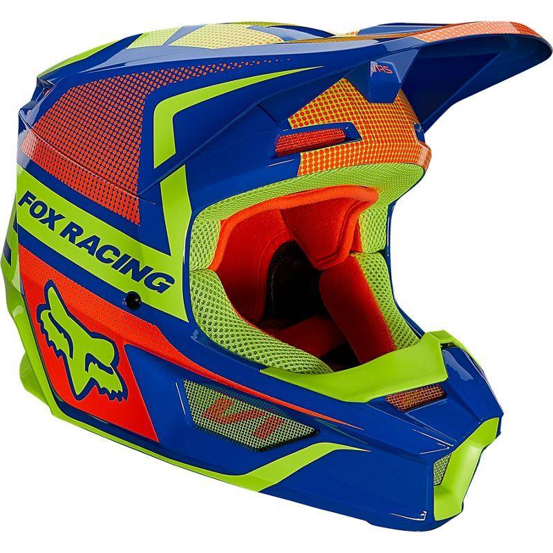 Casco Moto V1 Niño Oktiv Azul Fox Racing - Rideshop