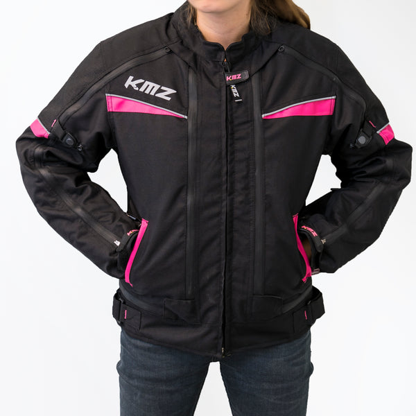 KMZ Chaqueta Moto Calle Mujer Jordania Negro/Rosado-Rideshop