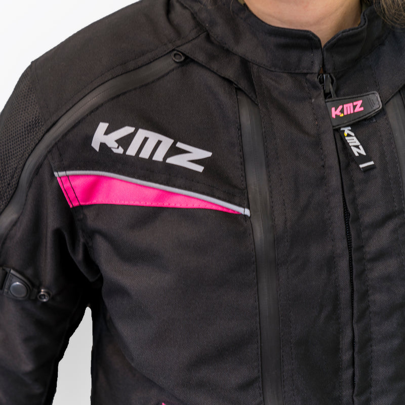 KMZ Chaqueta Moto Calle Mujer Jordania Negro/Rosado - Rideshop