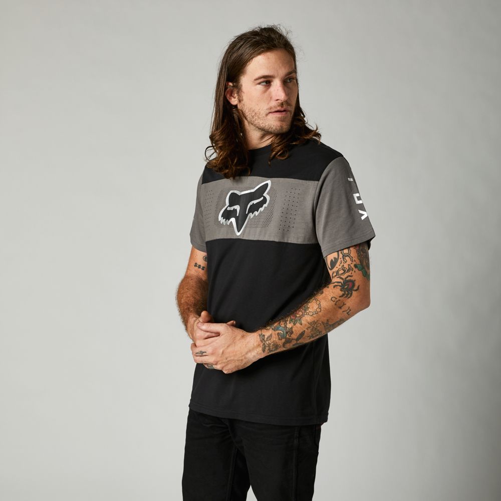 FOX Polera Mirer SS Crew Negro - Rideshop