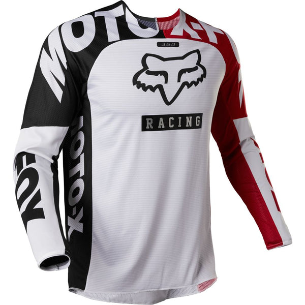 FOX Polera Moto 360 Paddox Blanco/Rojo - Rideshop