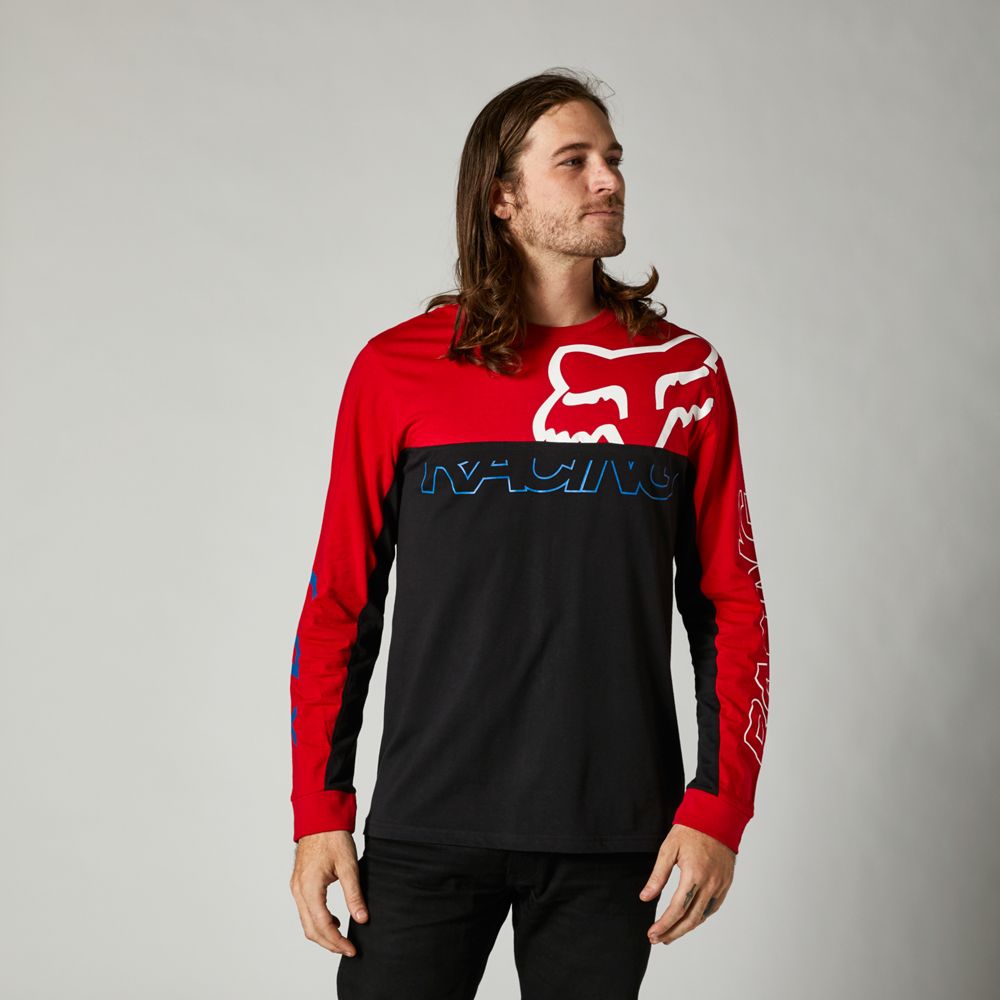 FOX Polera Lifestyle Manga Larga Skew Rojo - Rideshop