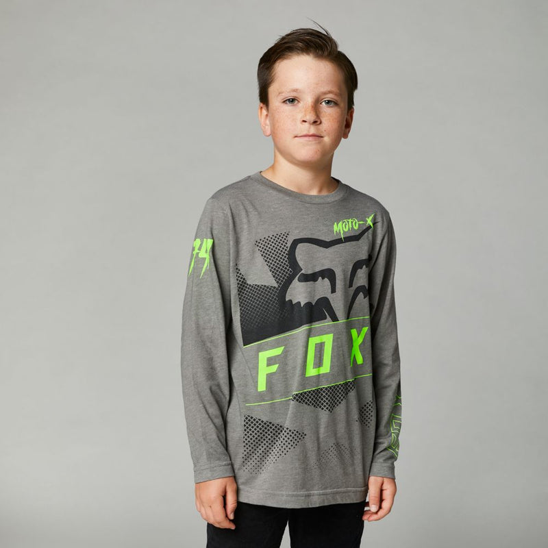 FOX Polera Lifestyle Niño Manga Larga Riet Gris - Rideshop