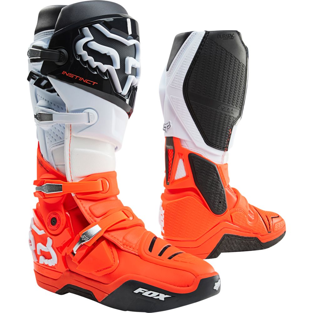 FOX Botas Moto Instinct Naranjo/Blanco - Rideshop
