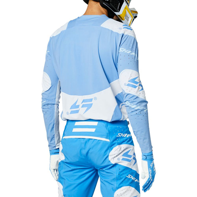 Shift Polera Moto Blue Label Nirvana Blanco/Azul - Rideshop