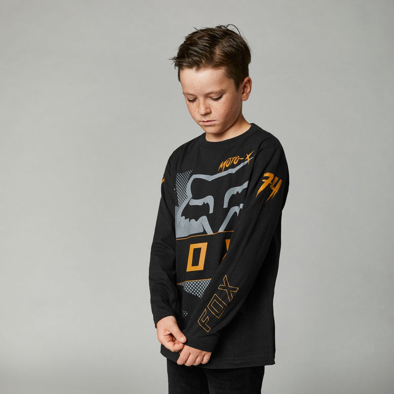 FOX Polera Lifestyle Niño Manga Larga Riet Negro - Rideshop