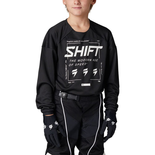 Shift Polera Moto Niño White Label Bliss Negro - Rideshop