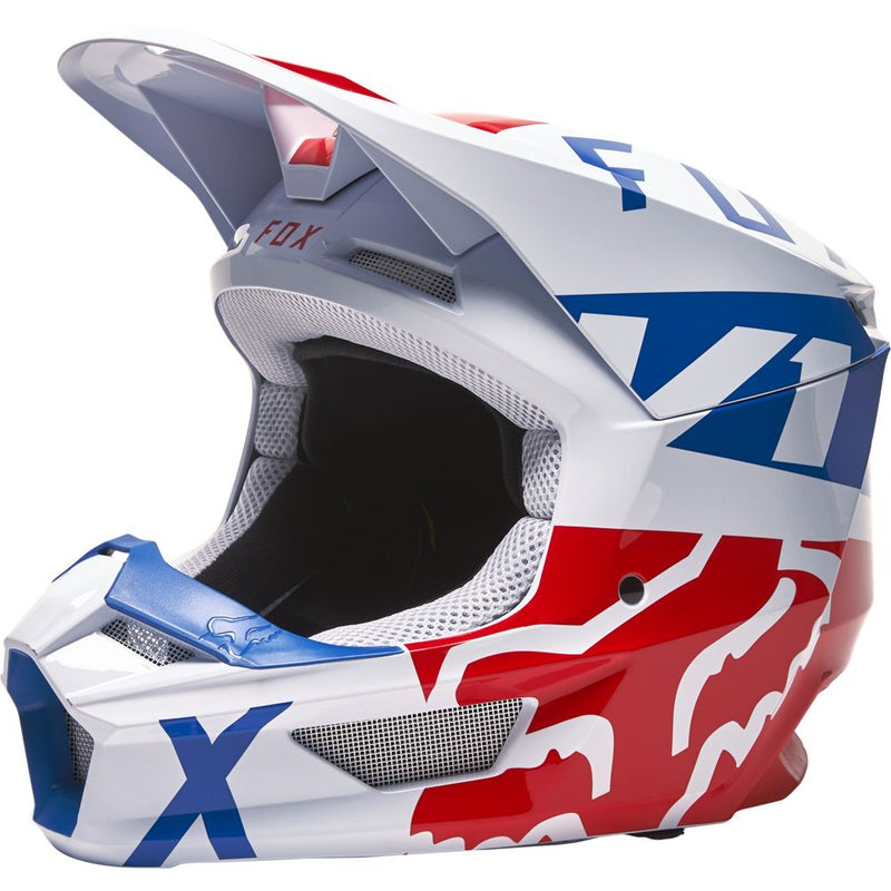 FOX Casco Moto V1 Skew Blanco - Rideshop